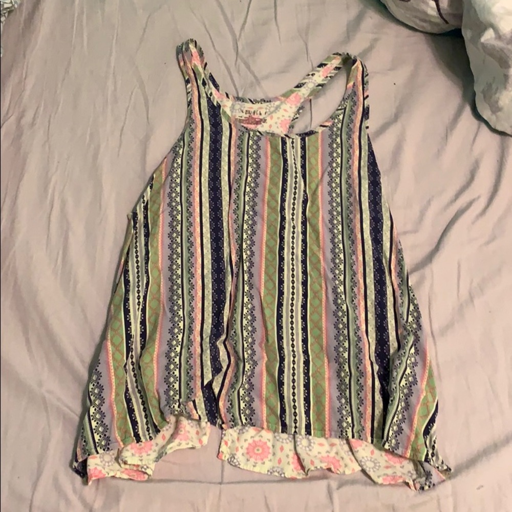Green flowy tank top